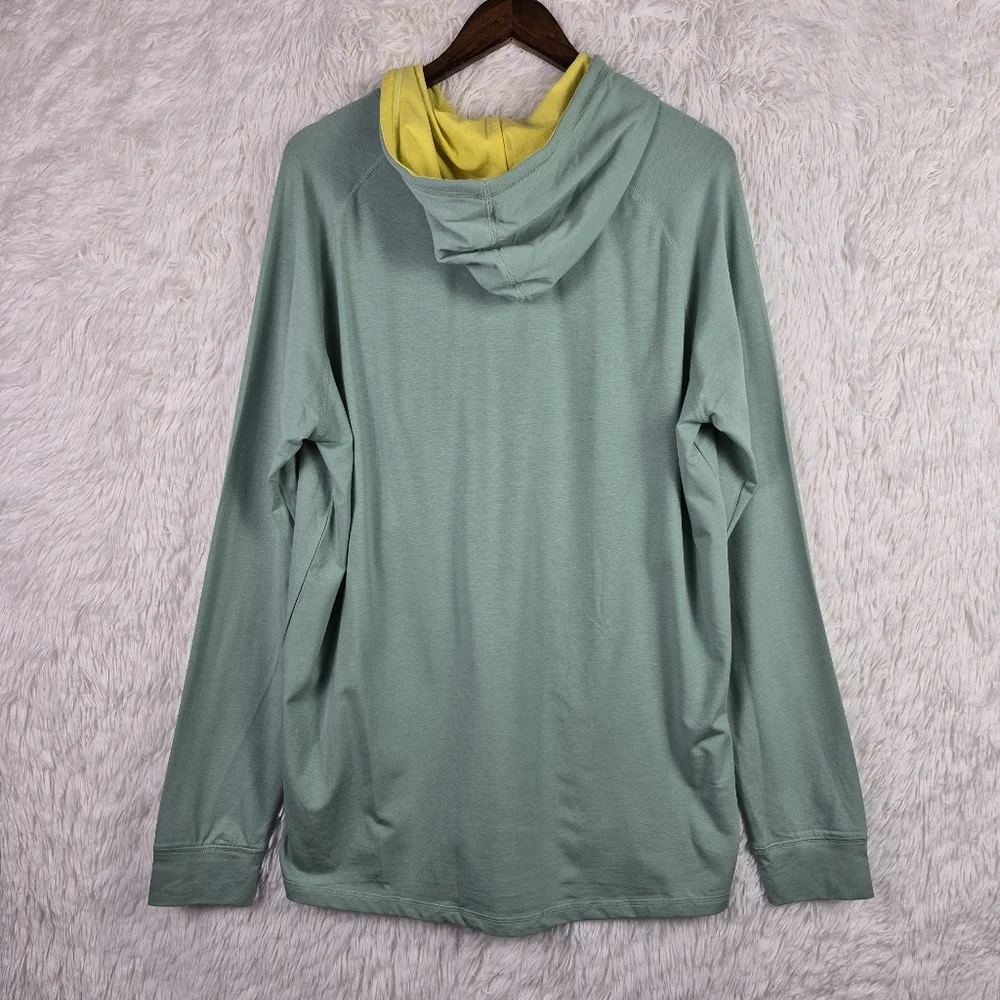 Graham Luxe Turf Green Long Sleeve Hawk Hoodie Mens L Athleisure Golf‎ Spell Out